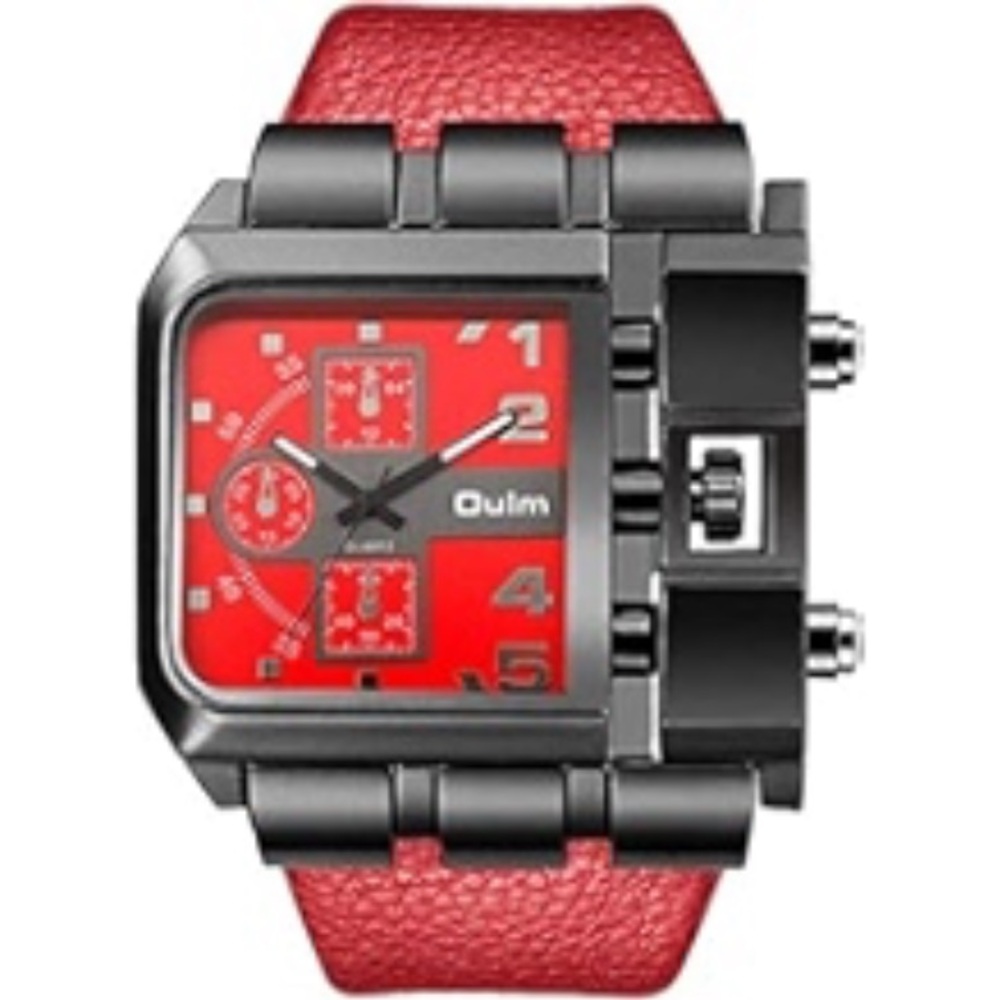 OULM 3364 Red & Black Square Fashion Military Men’s Watch